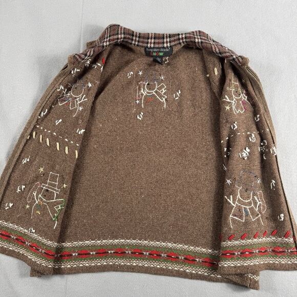 Vintage 90s Snowman Sweater Vest Sz Large Ugly Christmas Knit Retro GrandmaCore - Picture 11 of 13